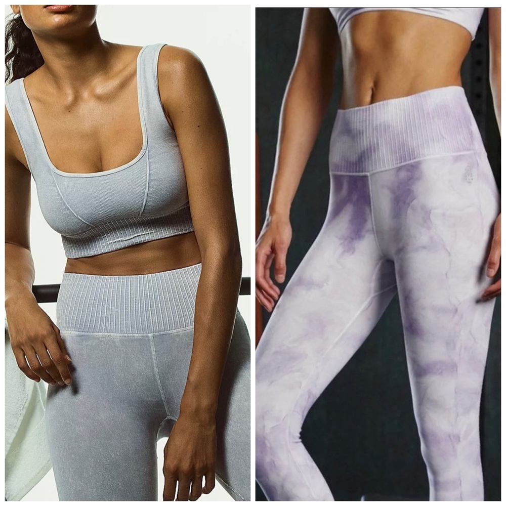 ✨FlashSale✨Free People Good Karma HighRise Tie-Dye Leggings + Square Neck Bra